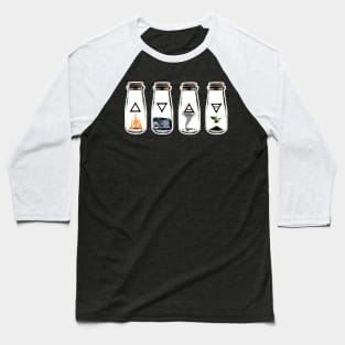 The 4 Symbols of the Elements: Earth, Wind, Water, and Fire - Nature in a Bottle Baseball T-Shirt